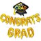 Congrats Grad Balloon Banner - Shiny Gold Balloons for Graduation Party Decorations, Class of 2025, 16 Inch